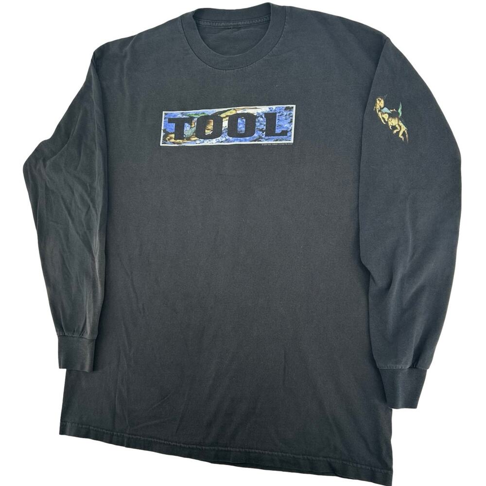 Vintage Men's Tool Aenima 2000 Angel Metal Band Black Long Sleeve Shirt sz XL